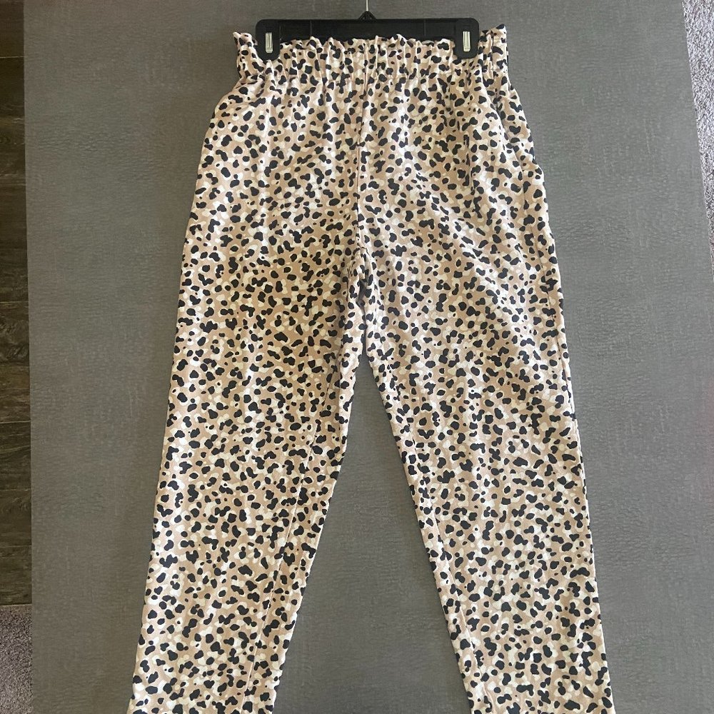 Ann Taylor Animal Print Cropped Pants Sz S